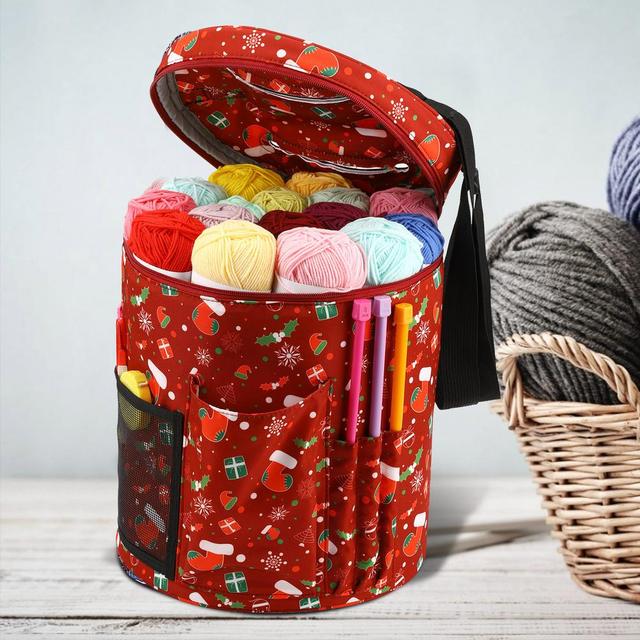 Knitting Storage Bag Crochet Bag Large DIY Yarn Thread Knitting Tote Bag  Crochet Hooks and Knitting Needles Yarn Balls Organizer - AliExpress